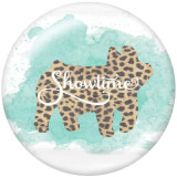 20MM  Elephant   Print  glass snaps buttons