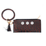Snaps Leopard print series sandwich bracelet bag fit 18mm snap button jewelry