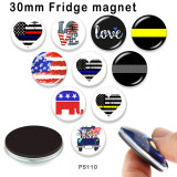 10pcs/lot National flag  glass picture printing products of various sizes  Fridge magnet cabochon