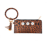 Snaps Leopard print series sandwich bracelet bag fit 18mm snap button jewelry