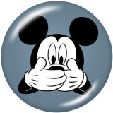 20MM  Cartoon Mickey   Print  glass snaps buttons