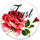 20MM  Love  Hope   Print  glass snaps buttons