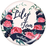 20MM   Faith  Hope  Print  glass snaps buttons