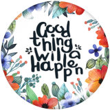 20MM   Faith  Hope  Print  glass snaps buttons