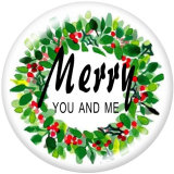 20MM   Christmas  Print  glass snaps buttons