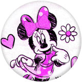 20MM  Cartoon Mickey   Print  glass snaps buttons