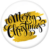 20MM   Christmas  Print  glass snaps buttons