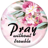 20MM  Love  Hope   Print  glass snaps buttons