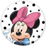 20MM  Cartoon Mickey   Print  glass snaps buttons