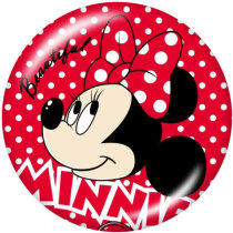 20MM  Cartoon Mickey   Print  glass snaps buttons