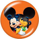 20MM  Cartoon Mickey   Print  glass snaps buttons