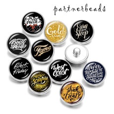 20MM  Faith  words  Print  glass snaps buttons