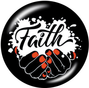 20MM  Faith  words  Print  glass snaps buttons