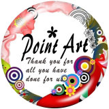 20MM   thank you  Print  glass snaps buttons