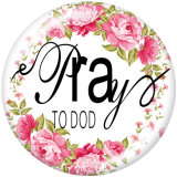 20MM  Love  Hope   Print  glass snaps buttons