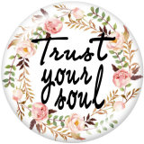 20MM  I  love you   Print  glass snaps buttons