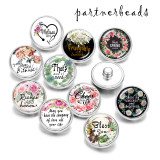 20MM  Bless You  Print  glass snaps buttons