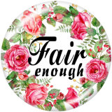 20MM   Faith  Hope  Print  glass snaps buttons