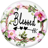 20MM  I  love you   Print  glass snaps buttons
