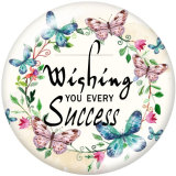 20MM  I  love you   Print  glass snaps buttons