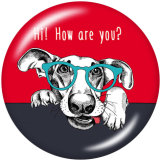 20MM  Dog  Print  glass snaps buttons