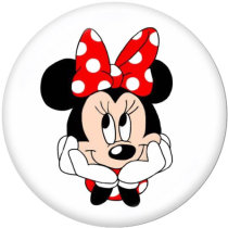 20MM  Cartoon Mickey   Print  glass snaps buttons