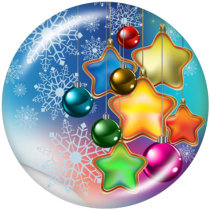 20MM   Christmas  Print  glass snaps buttons