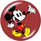 20MM  Cartoon Mickey   Print  glass snaps buttons