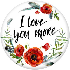 20MM  Love  Hope   Print  glass snaps buttons