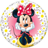 20MM  Cartoon Mickey   Print  glass snaps buttons