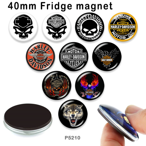 10pcs/lot motorcycle Car  glass picture printing products of various sizes  Fridge magnet cabochon