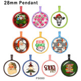 10pcs/lot Christmas  glass picture printing products of various sizes  Fridge magnet cabochon