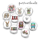 20MM  happy easter  Print  glass snaps buttons