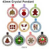 10pcs/lot Christmas  glass picture printing products of various sizes  Fridge magnet cabochon