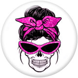 20MM  skull  Print  glass snaps buttons