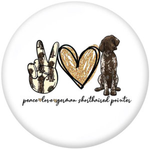 20MM  Peace love  Beach  Print  glass snaps buttons