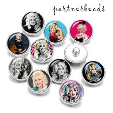 20MM  Pretty Gir  Print  glass snaps buttons