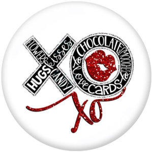 20MM  Love  Bites  Print  glass snaps buttons