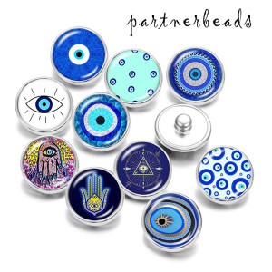 20MM  pattern  Faith  Print  glass snaps buttons