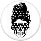 20MM  skull  Print  glass snaps buttons