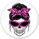 20MM  skull  Print  glass snaps buttons