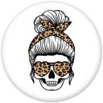 20MM  skull  Print  glass snaps buttons