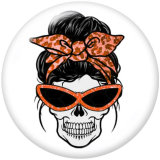 20MM  skull  Print  glass snaps buttons