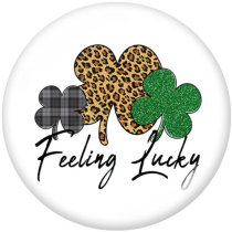 20MM  happy easter St Patricks Day Print  glass snaps buttons