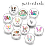 20MM  happy easter  Print  glass snaps buttons