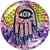 20MM  pattern  Faith  Print  glass snaps buttons