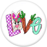 20MM  happy easter  Print  glass snaps buttons