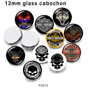10pcs/lot motorcycle Car  glass picture printing products of various sizes  Fridge magnet cabochon
