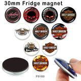 10pcs/lot motorcycle Car  glass picture printing products of various sizes  Fridge magnet cabochon