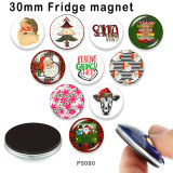 10pcs/lot Christmas  glass picture printing products of various sizes  Fridge magnet cabochon